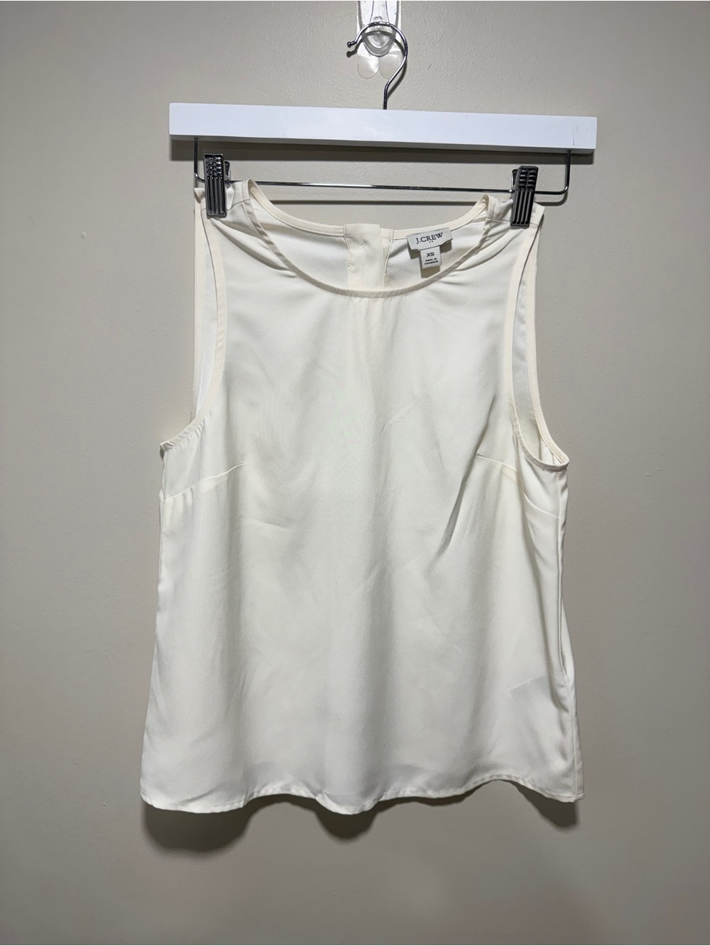 J. Crew Cream Sleeveless Silk Blend Shell Top XS